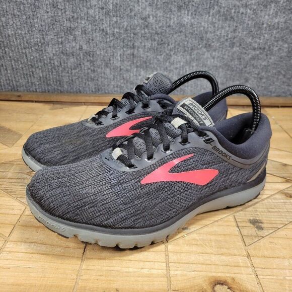 Brooks Pureflow 7 Womens Running Shoes Black Gray Red Athletic Sneakers‎ Size 9B - Picture 2 of 12